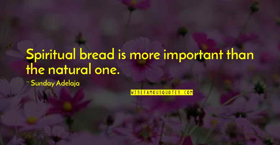 Dekle Drugs Quotes By Sunday Adelaja: Spiritual bread is more important than the natural