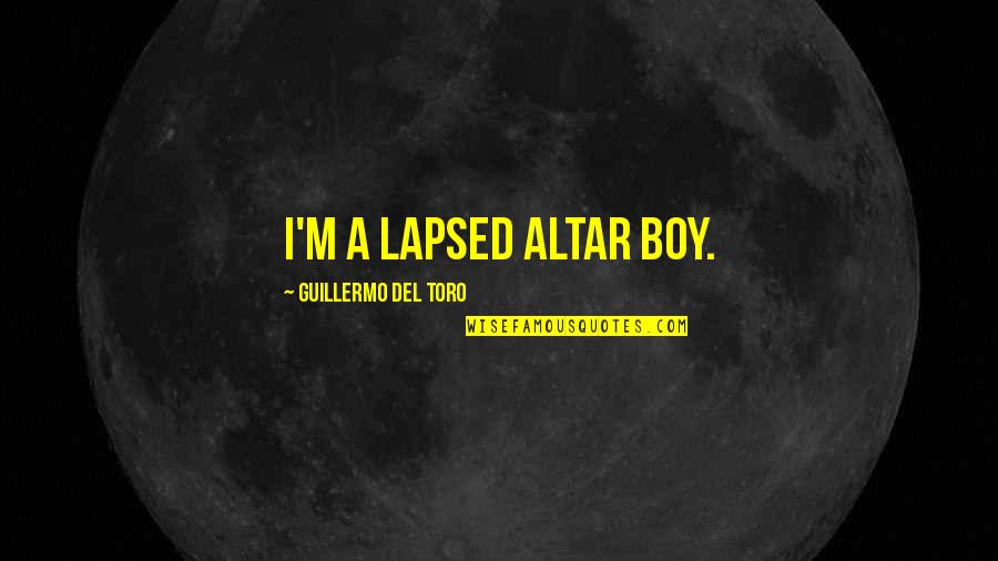 Del Boy Quotes By Guillermo Del Toro: I'm a lapsed altar boy.