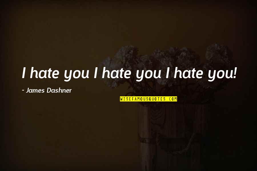 Delamere Quotes By James Dashner: I hate you I hate you I hate Delamere Quotes By James Dashner: I hate you I hate you I hate