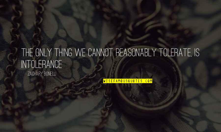 Delande Lighting Quotes By Zachary Bonelli: The only thing we cannot reasonably tolerate, is Delande Lighting Quotes By Zachary Bonelli: The only thing we cannot reasonably tolerate, is
