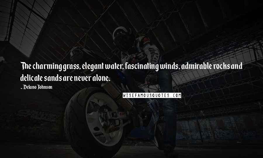 Delano Johnson quotes: The charming grass, elegant water, fascinating winds, admirable rocks and delicate sands are never alone.