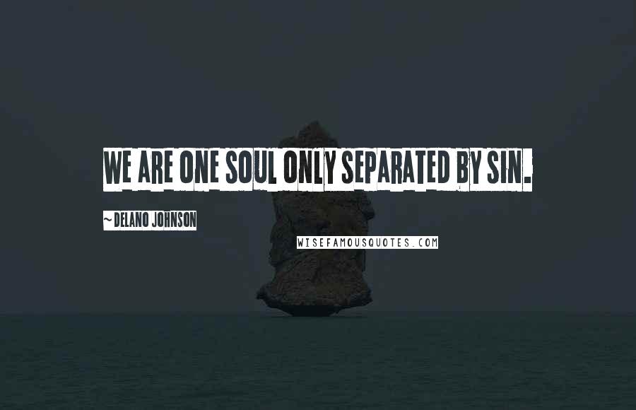 Delano Johnson quotes: We are one soul only separated by sin.