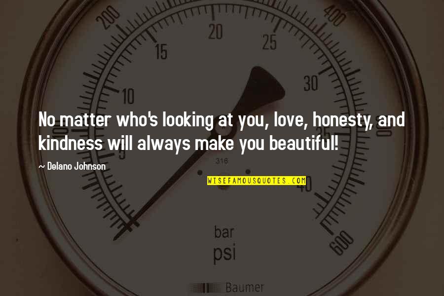 Delano Johnson Quotes By Delano Johnson: No matter who's looking at you, love, honesty,