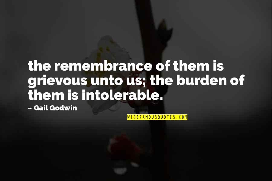 Delauder Pantry Quotes By Gail Godwin: the remembrance of them is grievous unto us;