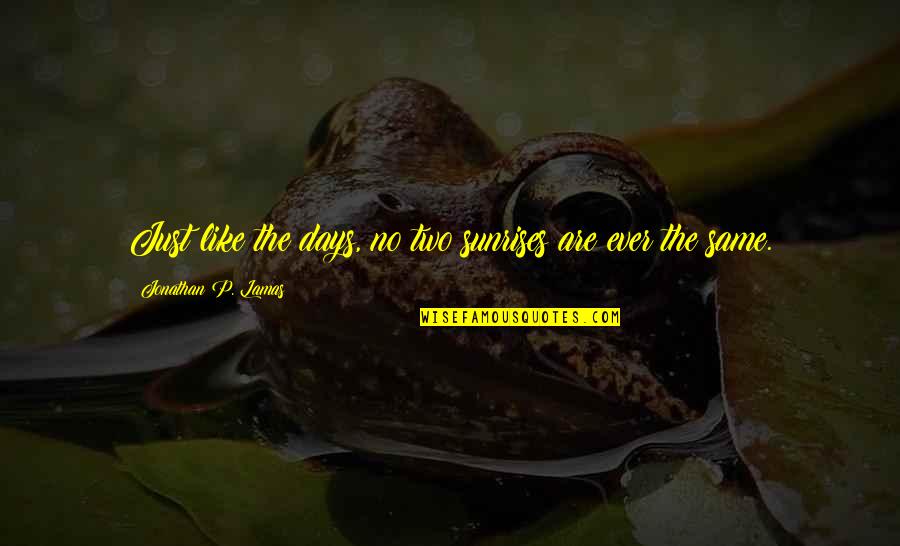 Delauro Remodeling Quotes By Jonathan P. Lamas: Just like the days, no two sunrises are Delauro Remodeling Quotes By Jonathan P. Lamas: Just like the days, no two sunrises are
