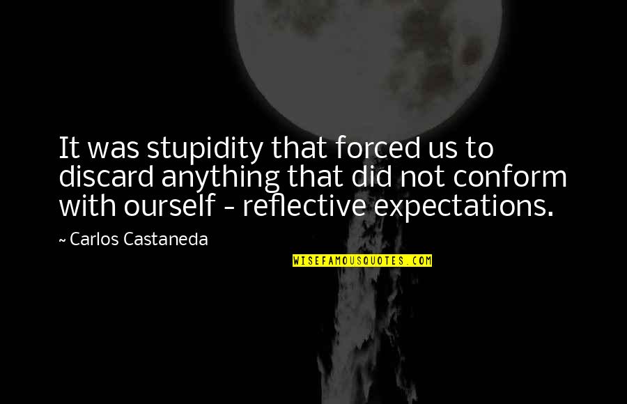 Delayer And Snowman Quotes By Carlos Castaneda: It was stupidity that forced us to discard