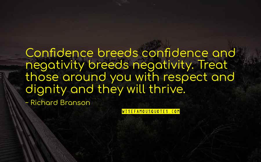 Delcan Quotes By Richard Branson: Confidence breeds confidence and negativity breeds negativity. Treat