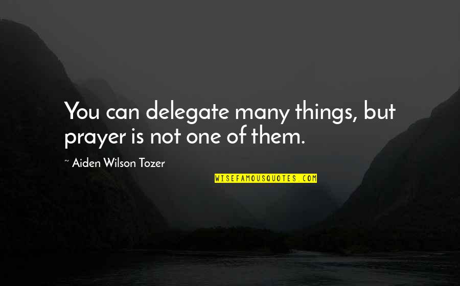 Delegate Quotes By Aiden Wilson Tozer: You can delegate many things, but prayer is