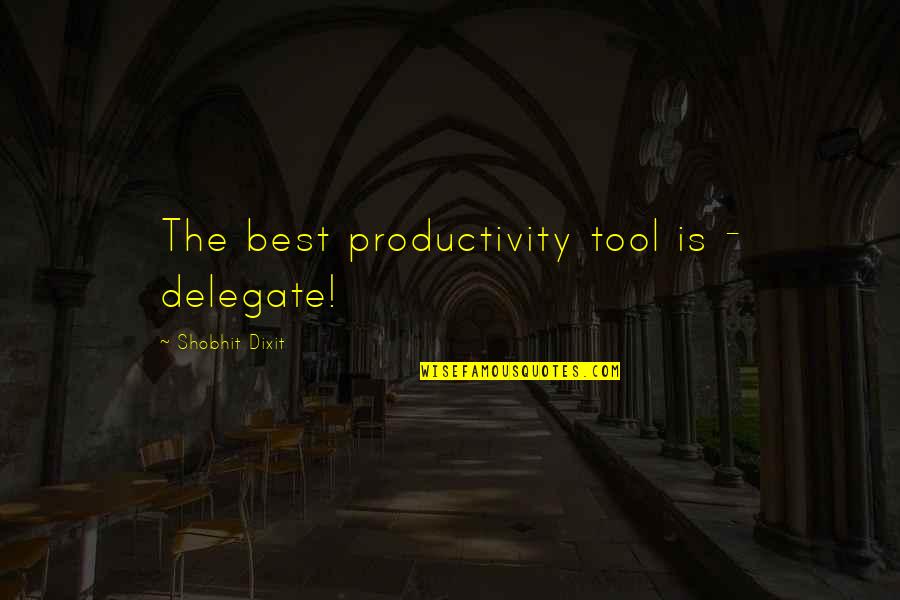 Delegate Quotes By Shobhit Dixit: The best productivity tool is - delegate!