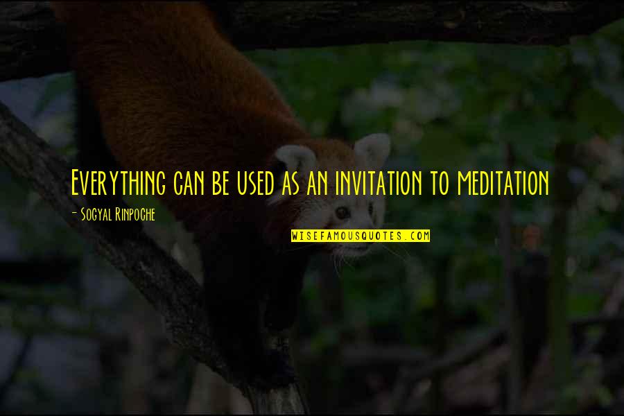 Delegated Quotes By Sogyal Rinpoche: Everything can be used as an invitation to