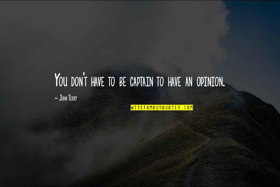 Delehanty Wappingers Quotes By John Terry: You don't have to be captain to have Delehanty Wappingers Quotes By John Terry: You don't have to be captain to have