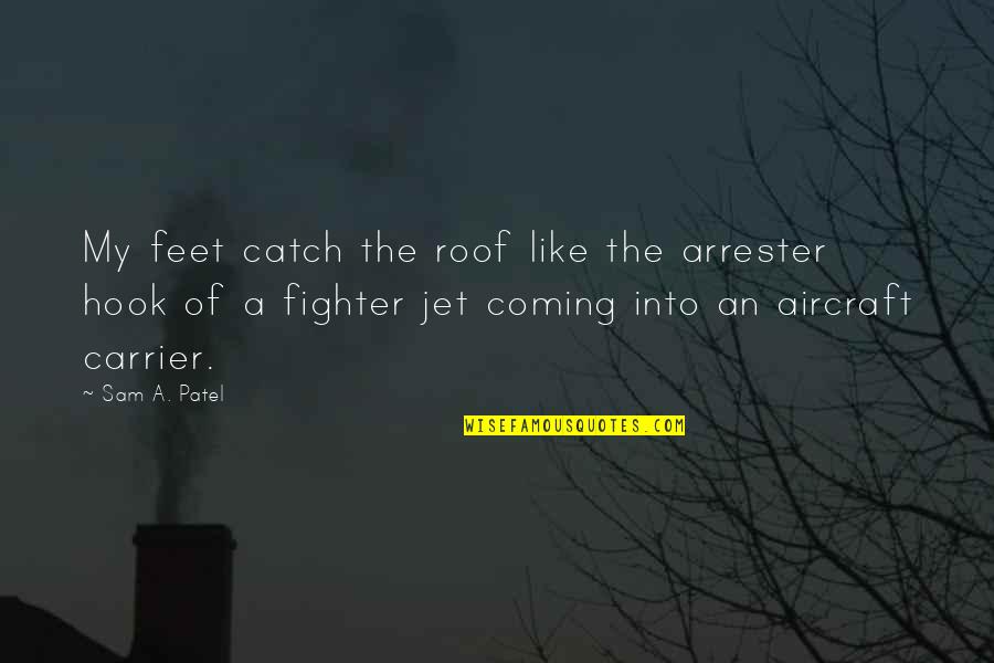 Delehanty Wappingers Quotes By Sam A. Patel: My feet catch the roof like the arrester Delehanty Wappingers Quotes By Sam A. Patel: My feet catch the roof like the arrester