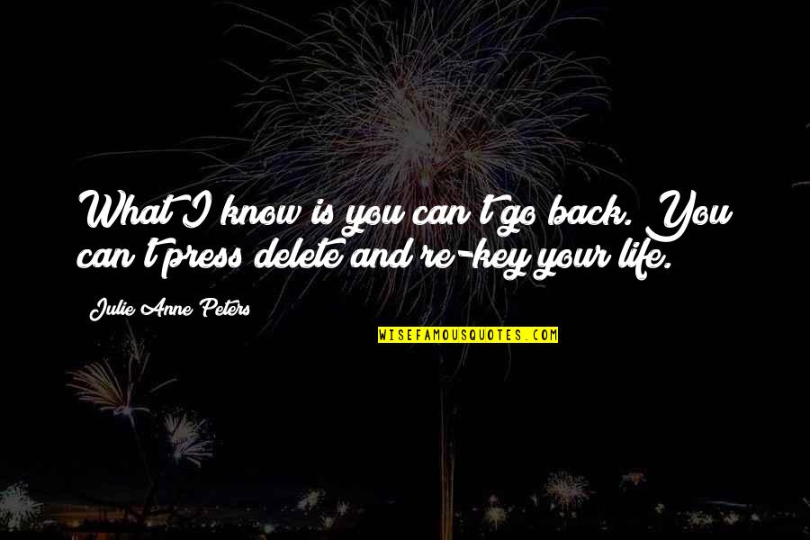 Delete Quotes By Julie Anne Peters: What I know is you can't go back.