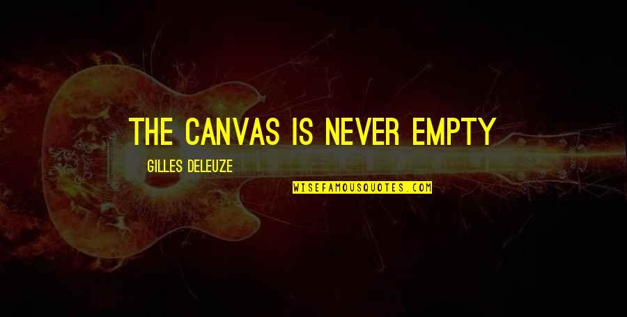 Deleuze Quotes By Gilles Deleuze: the canvas is never empty Deleuze Quotes By Gilles Deleuze: the canvas is never empty