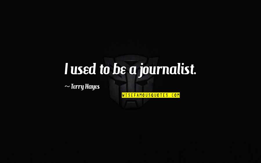 Delfini Roz Quotes By Terry Hayes: I used to be a journalist.