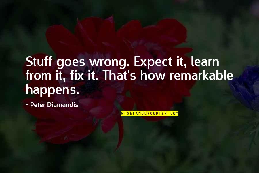 Deliberado Sinonimo Quotes By Peter Diamandis: Stuff goes wrong. Expect it, learn from it, Deliberado Sinonimo Quotes By Peter Diamandis: Stuff goes wrong. Expect it, learn from it,