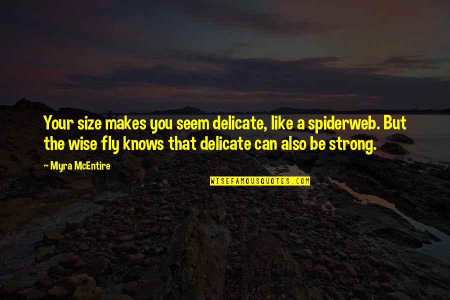 Delicate But Strong Quotes By Myra McEntire: Your size makes you seem delicate, like a