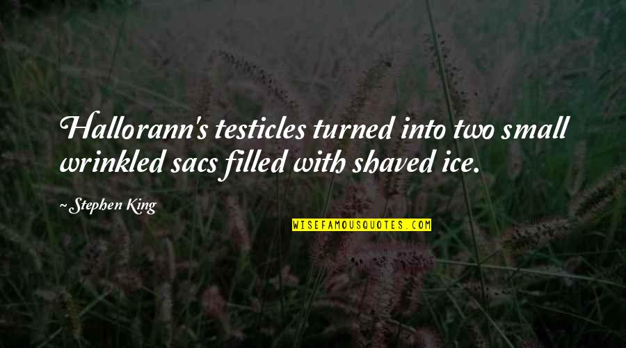 Delicate Rose Quotes By Stephen King: Hallorann's testicles turned into two small wrinkled sacs