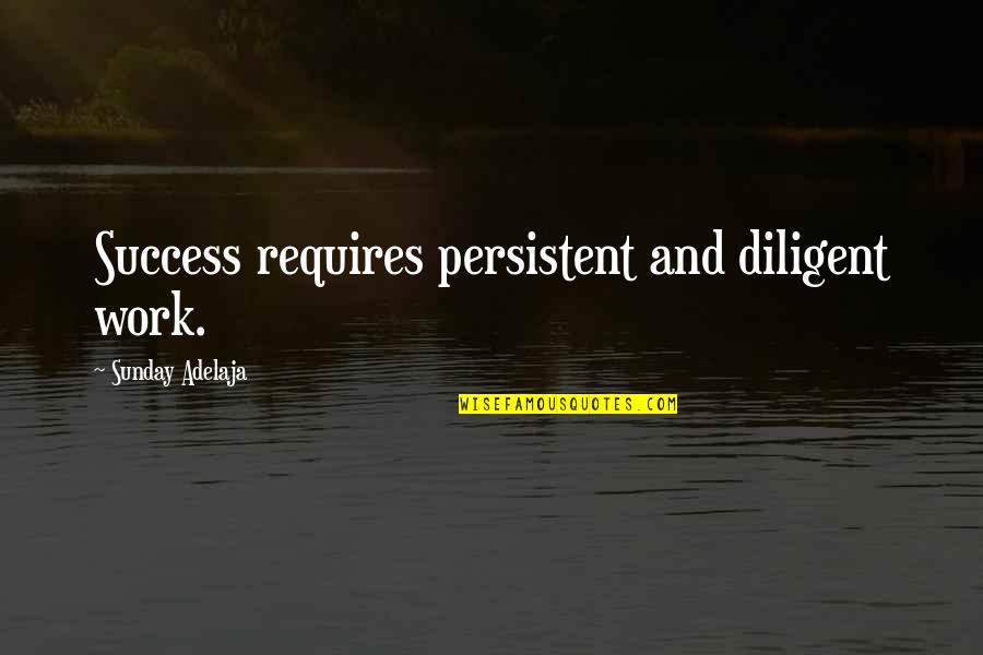 Deligent Quotes By Sunday Adelaja: Success requires persistent and diligent work.