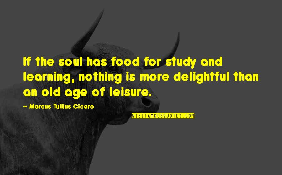 Delightful Food Quotes By Marcus Tullius Cicero: If the soul has food for study and