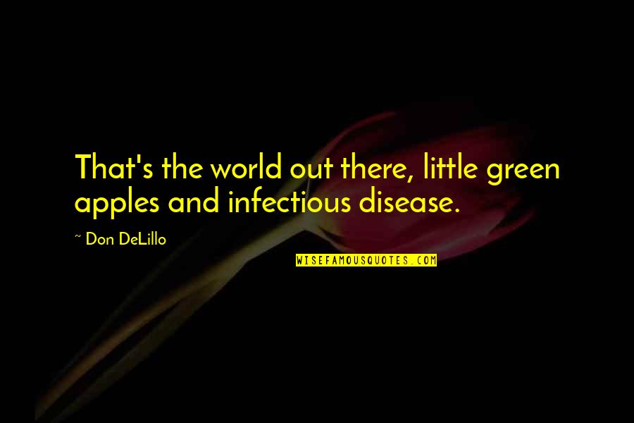 Delillo's Quotes By Don DeLillo: That's the world out there, little green apples