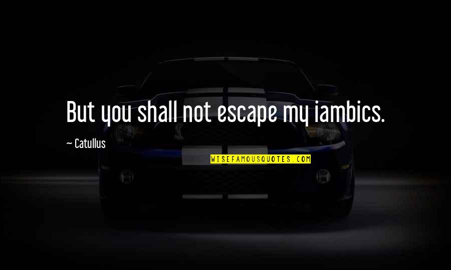 Delincuencia Translation Quotes By Catullus: But you shall not escape my iambics.