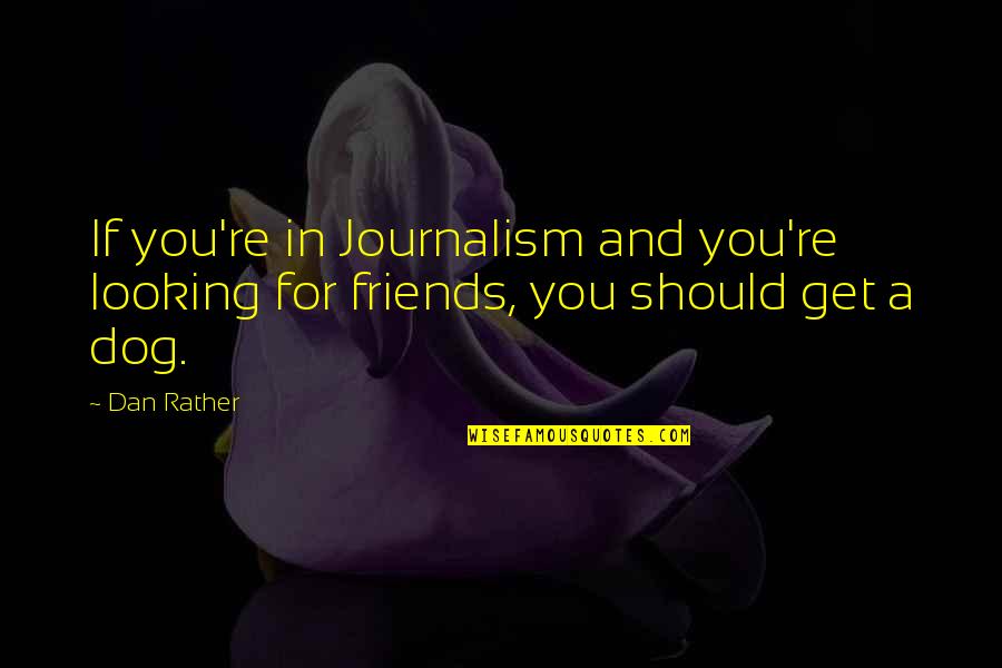 Delineations Inc Quotes By Dan Rather: If you're in Journalism and you're looking for