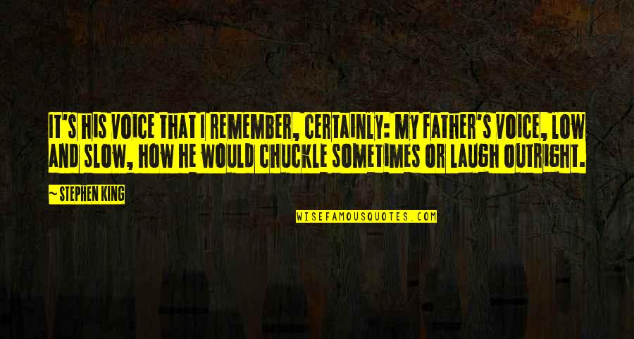 Delisting China Quotes By Stephen King: It's his voice that I remember, certainly: my Delisting China Quotes By Stephen King: It's his voice that I remember, certainly: my