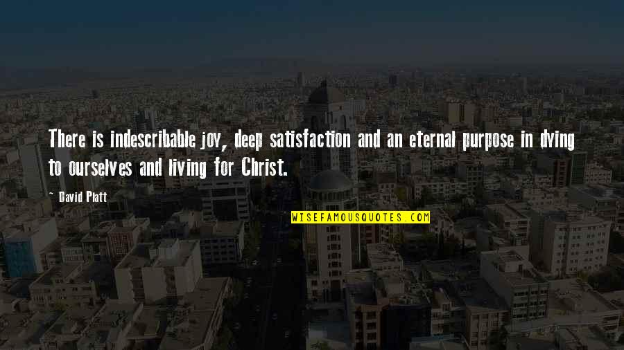 Delito Continuado Quotes By David Platt: There is indescribable joy, deep satisfaction and an Delito Continuado Quotes By David Platt: There is indescribable joy, deep satisfaction and an