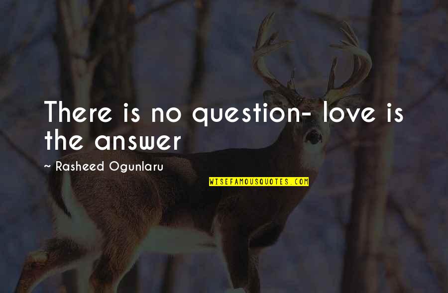 Delitzsch Commentary Quotes By Rasheed Ogunlaru: There is no question- love is the answer Delitzsch Commentary Quotes By Rasheed Ogunlaru: There is no question- love is the answer