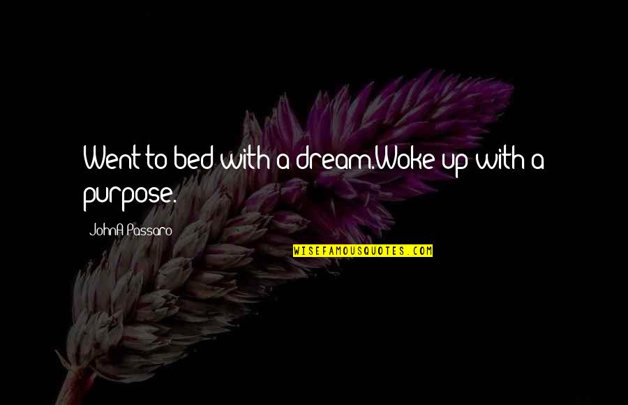 Delivery Pain Quotes By JohnA Passaro: Went to bed with a dream.Woke up with