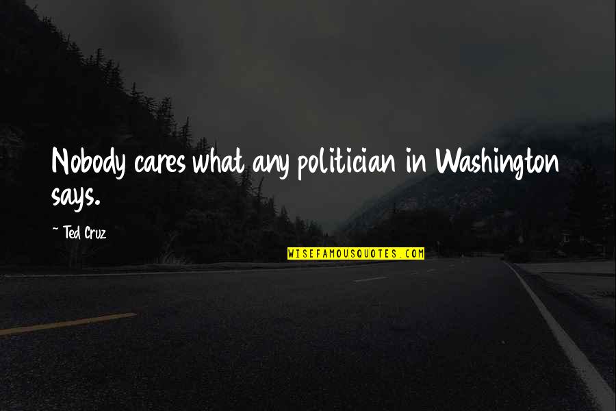 Dellaverson Pc Quotes By Ted Cruz: Nobody cares what any politician in Washington says.