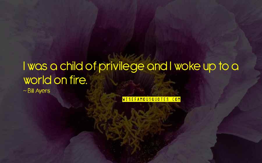 Dellera Woodworks Quotes By Bill Ayers: I was a child of privilege and I