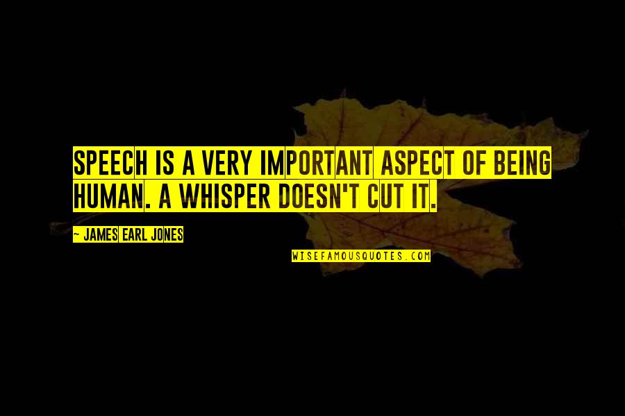 Delligattis Sandwich Quotes By James Earl Jones: Speech is a very important aspect of being