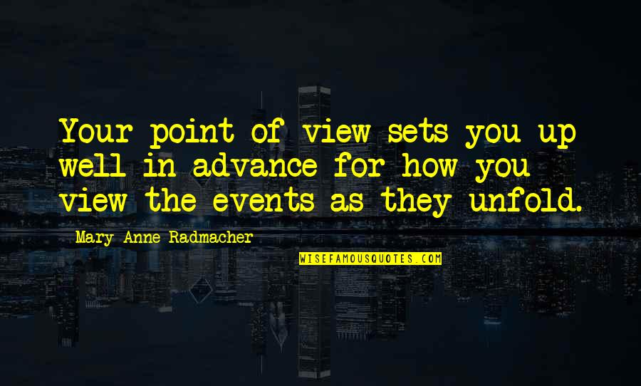Dellis Menu Quotes By Mary Anne Radmacher: Your point of view sets you up well