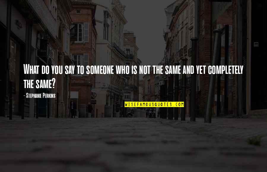 Delmore Schwartz Quotes By Stephanie Perkins: What do you say to someone who is