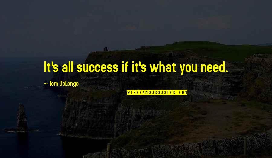 Delonge Quotes By Tom DeLonge: It's all success if it's what you need.