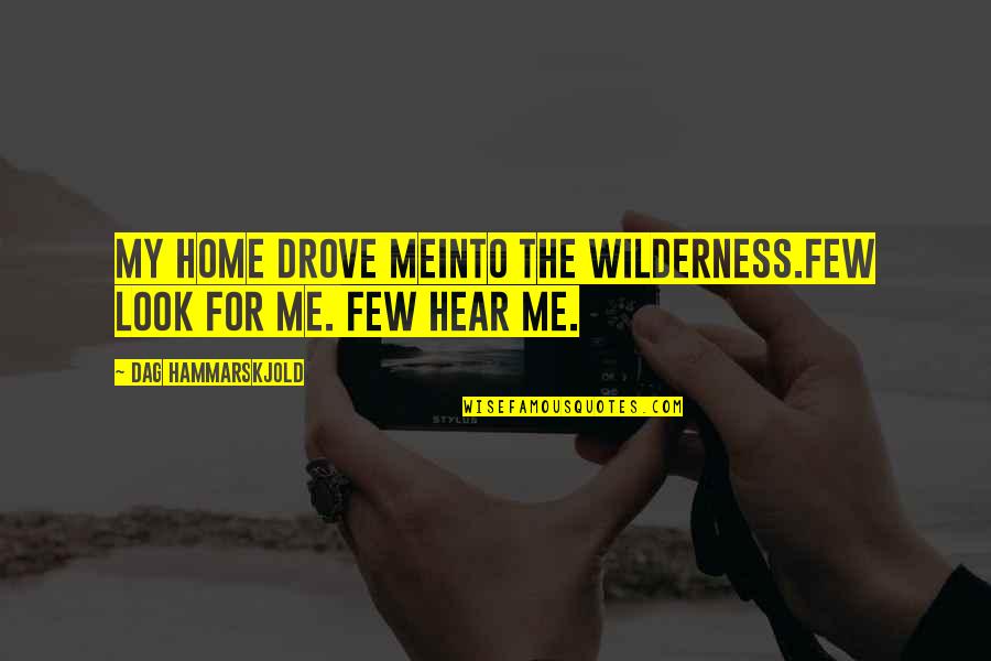 Delsignore Insurance Quotes By Dag Hammarskjold: My home drove meinto the wilderness.Few look for