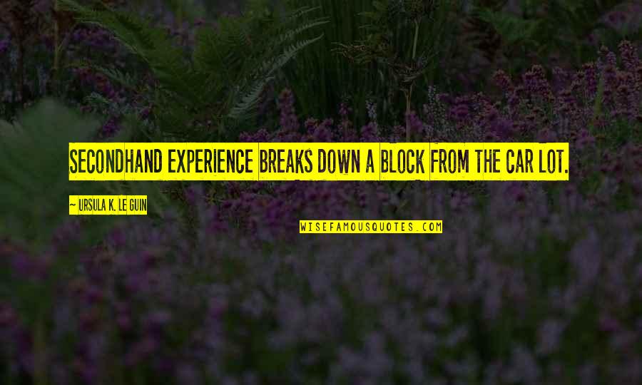 Demagogues Pronunciation Quotes By Ursula K. Le Guin: Secondhand experience breaks down a block from the Demagogues Pronunciation Quotes By Ursula K. Le Guin: Secondhand experience breaks down a block from the
