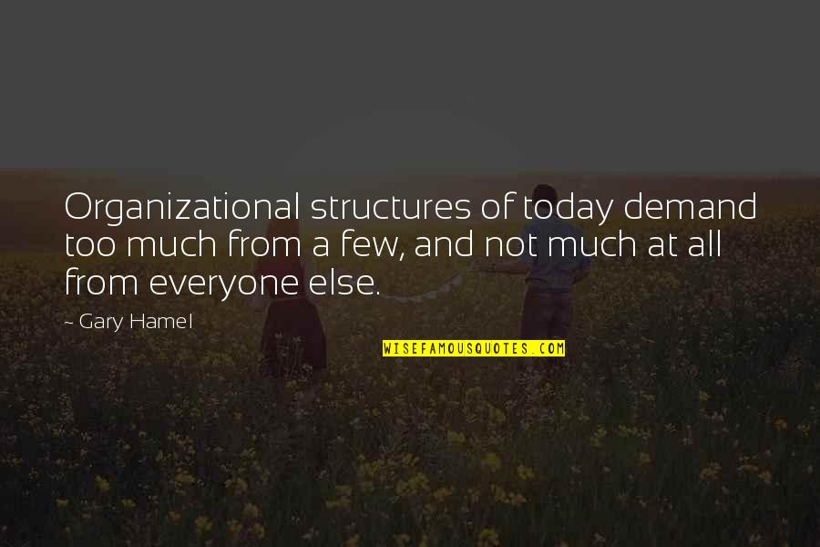 Demand Quotes By Gary Hamel: Organizational structures of today demand too much from Demand Quotes By Gary Hamel: Organizational structures of today demand too much from