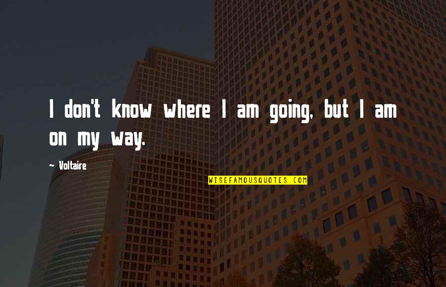 Demangeaison Cuir Quotes By Voltaire: I don't know where I am going, but