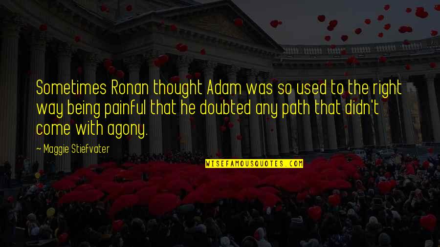 Demaratus And Xerxes Quotes By Maggie Stiefvater: Sometimes Ronan thought Adam was so used to