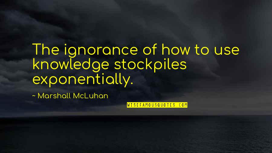 Demaray Funeral Service Quotes By Marshall McLuhan: The ignorance of how to use knowledge stockpiles