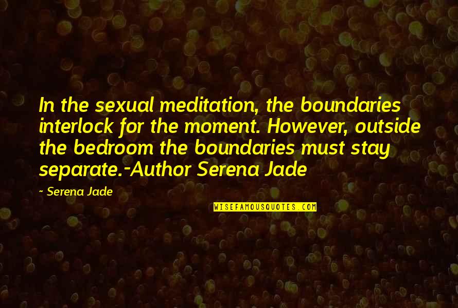 Demassification Of Media Quotes By Serena Jade: In the sexual meditation, the boundaries interlock for