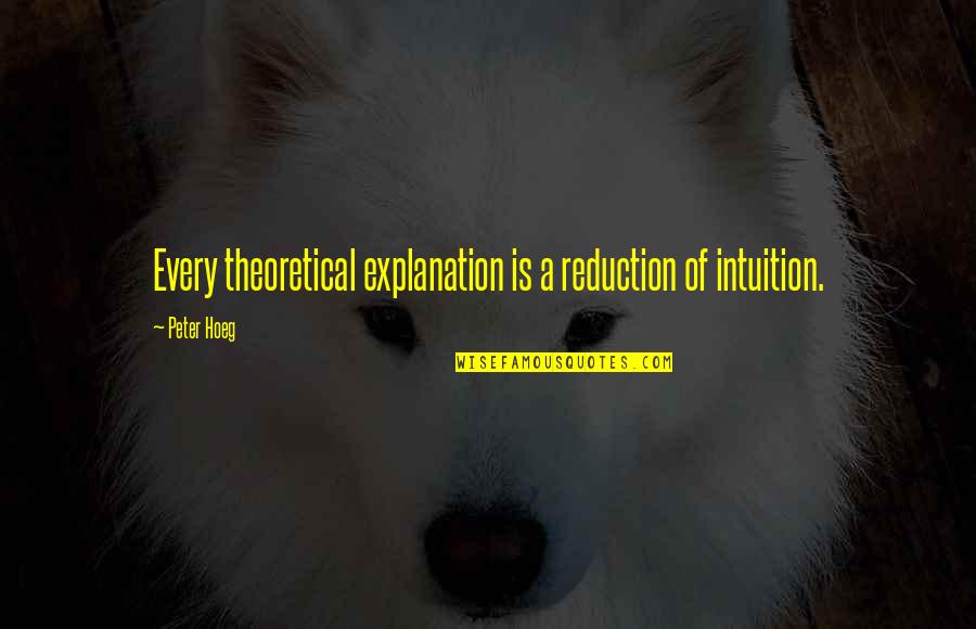 Demba Kandji Quotes By Peter Hoeg: Every theoretical explanation is a reduction of intuition.