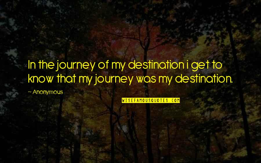 Dembe Quotes By Anonymous: In the journey of my destination i get