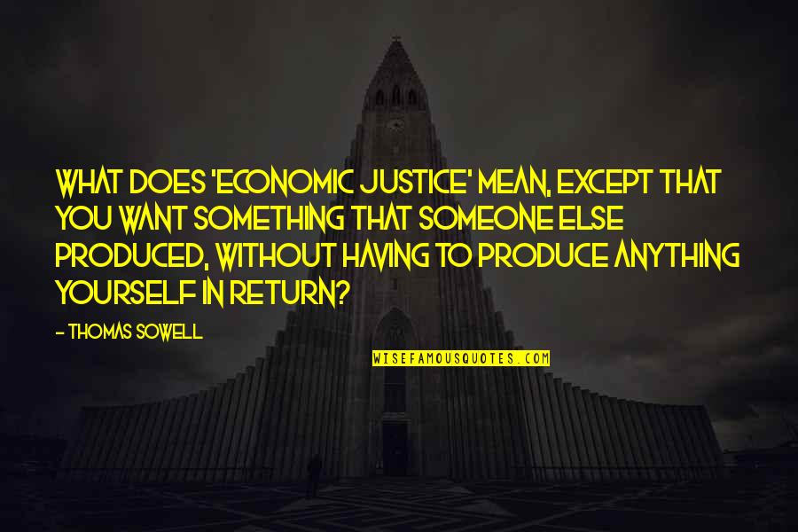 Dembele Moussa Quotes By Thomas Sowell: What does 'economic justice' mean, except that you