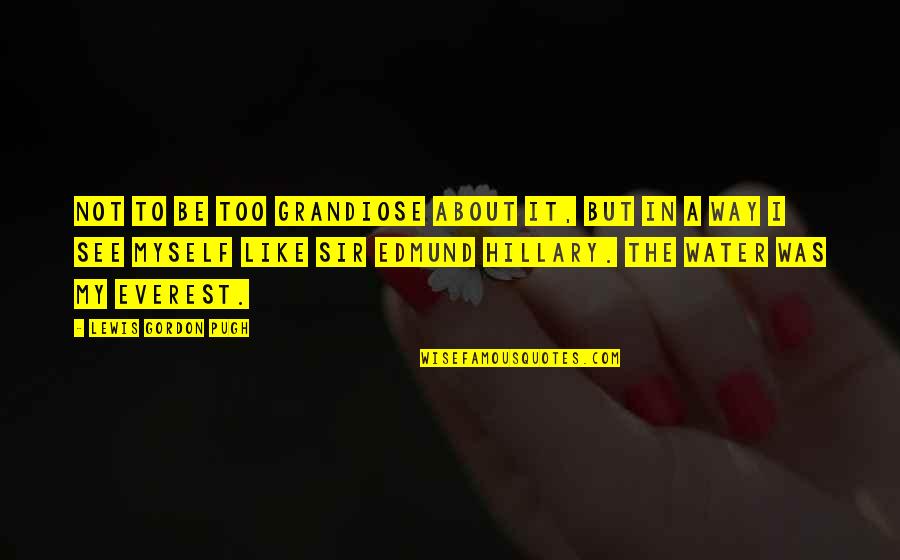 Demeester Wood Quotes By Lewis Gordon Pugh: Not to be too grandiose about it, but Demeester Wood Quotes By Lewis Gordon Pugh: Not to be too grandiose about it, but