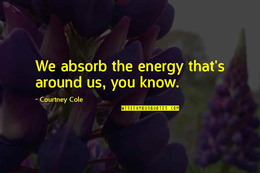 Demelain Quotes By Courtney Cole: We absorb the energy that's around us, you