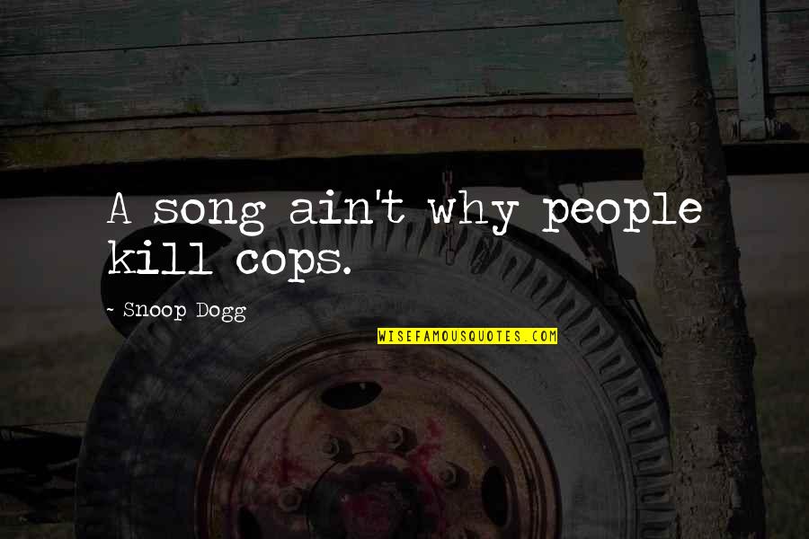 Dementia Patient Quotes By Snoop Dogg: A song ain't why people kill cops.
